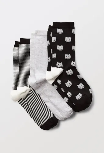 Lot de 3 paires de chaussettes à motifs chat - MONOPRIX FEMME - Modalova