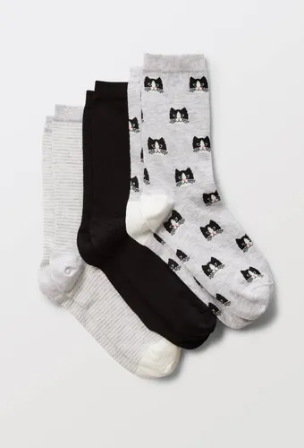Lot de 3 paires de chaussettes à motifs chat - MONOPRIX FEMME - Modalova