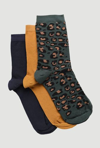 Lot de 3 paires de chaussettes fantaisie à motifs léopard en coton - MONOPRIX FEMME - Modalova