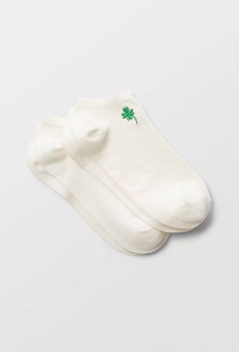 Lot de 2 paires de mini-socquettes fantaisie avec broderie en coton - MONOPRIX FEMME - Modalova
