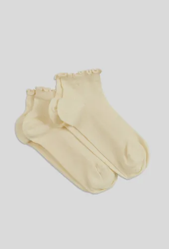 Lot de 2 paires de socquettes à bord fantaisie en coton - MONOPRIX - Modalova