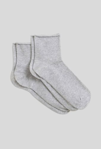Lot de 2 paires de socquettes à bord rouleauté en coton - MONOPRIX FEMME - Modalova