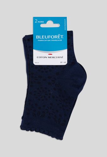 Lot de 2 paires de socquettes fantaisie en fil d {cosse - BLEUFORET - Modalova