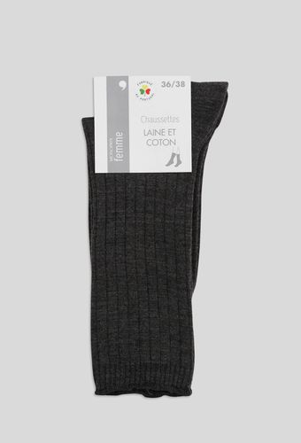 Mi-chaussettes contiennent laine & coton, noir - MONOPRIX FEMME - Modalova