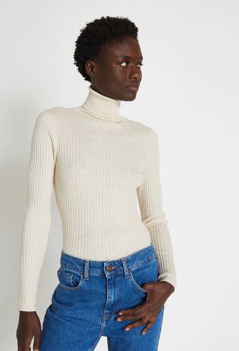 Pull col roulé à côtes uni en coton et cachemire mélangés - MONOPRIX - Modalova