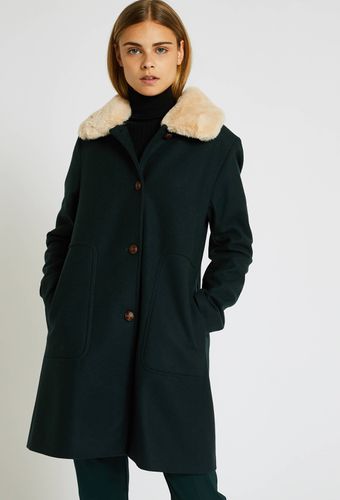 Manteau boutonné col amovible contenant de la laine - MONOPRIX PREMIUM - Modalova