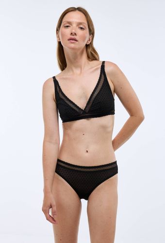 Soutien-gorge triangle foulard ADELE en tulle floqué - MONOPRIX - Modalova