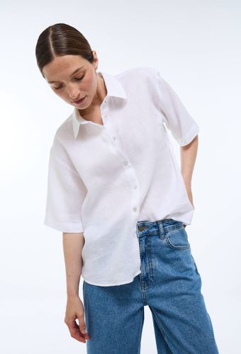 Chemise manches courtes unie en lin - MONOPRIX PREMIUM - Modalova