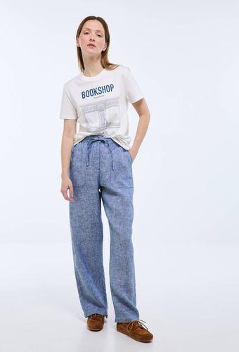 Pantalon taille semi-élastiquée uni en lin - MONOPRIX PREMIUM - Modalova