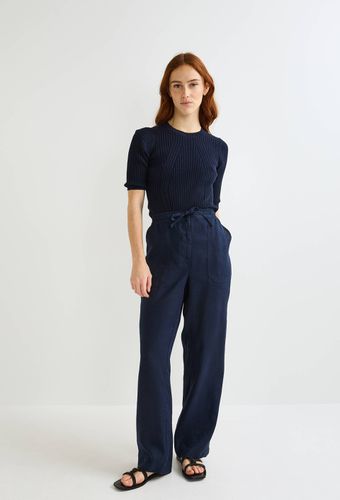 Pantalon taille semi-élastiquée uni en lin - MONOPRIX PREMIUM - Modalova