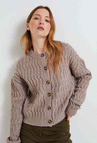 Cardigan avec boutonnage classique en coton et laine mélangés - MONOPRIX FEMME - Modalova