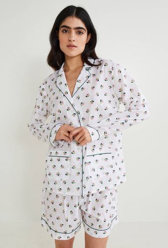 Pyjashort imprimé en coton plumetis BIO, certifié GOTS - MONOPRIX LINGERIE - Modalova