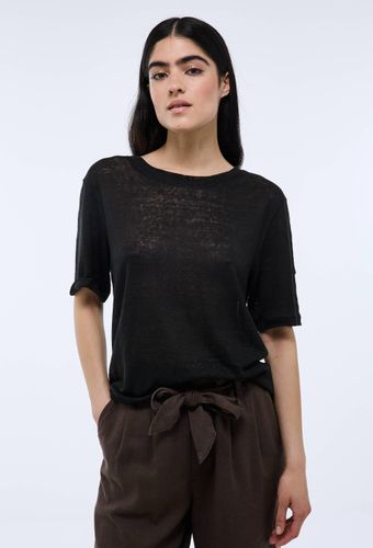 T-shirt manches courtes uni en lin - MONOPRIX PREMIUM - Modalova