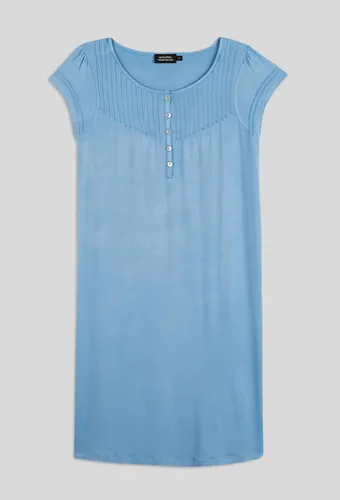 Chemise de nuit manches courtes fluide unie - MONOPRIX - Modalova