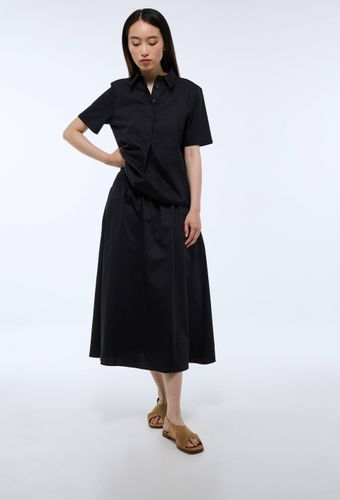 Jupe midi taille smockée unie en coton BIO GOTS - MONOPRIX - Modalova
