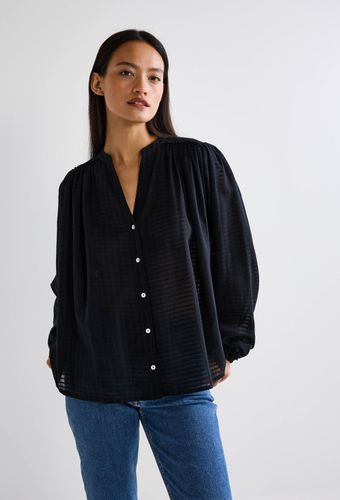 Blouse manches longues fantaisie en coton - MONOPRIX - Modalova