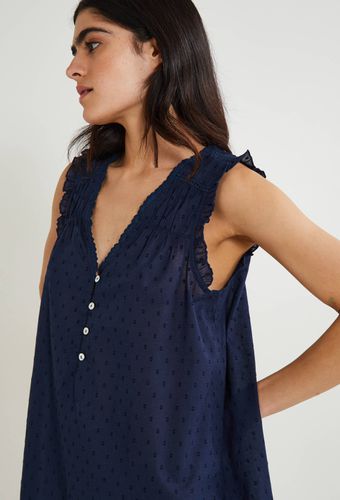 Chemise de nuit unie en plumetis de coton BIO - MONOPRIX - Modalova