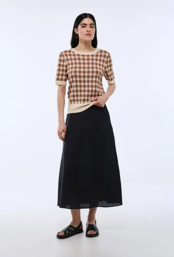 Pull manches courtes motif vichy - MONOPRIX - Modalova
