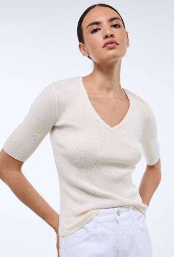 Pull manches coude à côtes en coton et cachemire - MONOPRIX - Modalova