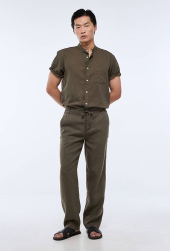 Pantalon élastiqué en lin - MONOPRIX PREMIUM - Modalova