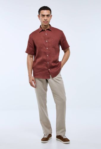 Pantalon boutonné en lin - MONOPRIX PREMIUM - Modalova