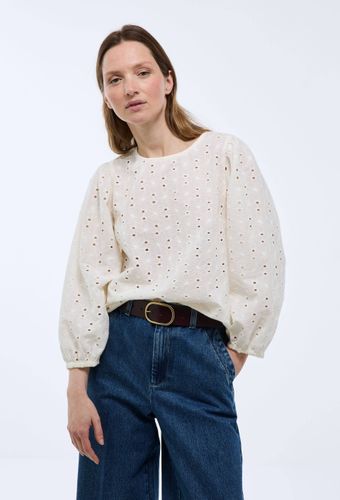 Top manches bouffantes brodé en coton BIO GOTS - MONOPRIX - Modalova