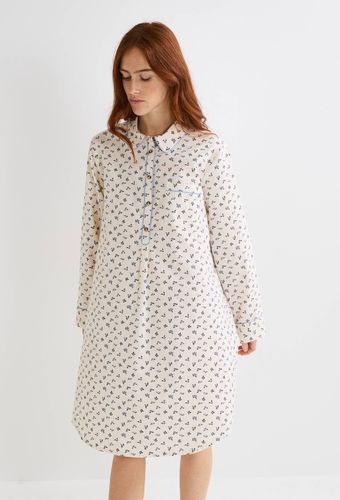 Chemise de nuit manches longues à motif floral en coton BIO - MONOPRIX - Modalova