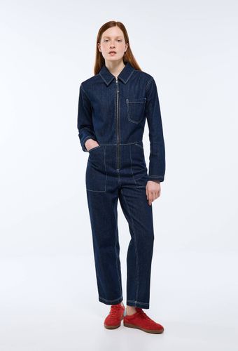 Combinaison pantalon manche longue en denim - MONOPRIX FEMME - Modalova