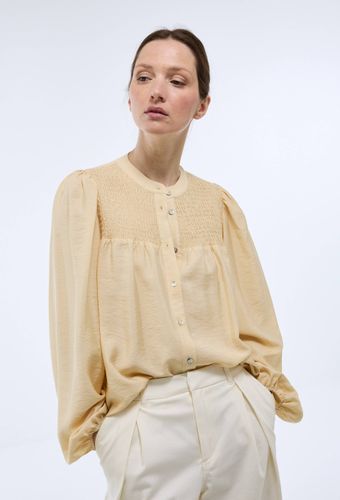 Blouse manches longues unie smockée - MONOPRIX - Modalova