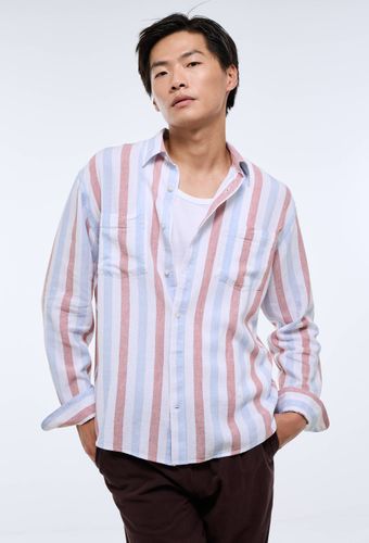 Chemise manches longues rayée en mélange lin - MONOPRIX - Modalova