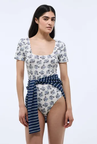 Body manches courtes imprimé en coton mélangé - MONOPRIX - Modalova