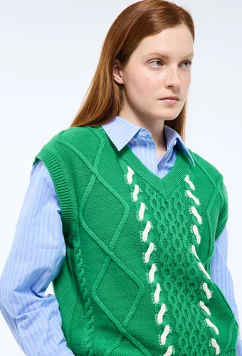 Pull sans manches à torsades - MONOPRIX - Modalova