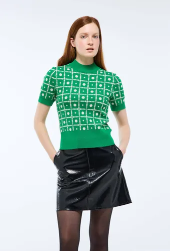 Pull manches courtes motif pois - MONOPRIX - Modalova