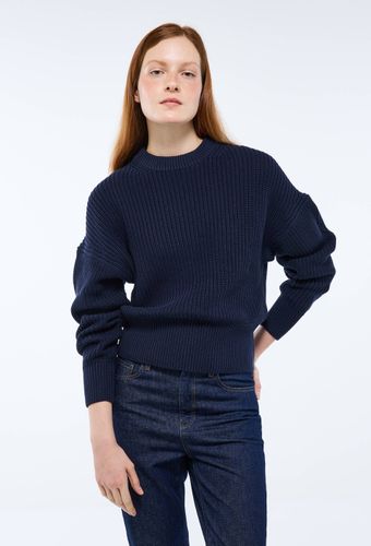 Pull col rond uni en coton BIO - MONOPRIX - Modalova