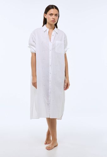 Chemise de nuit longue en coton brodé bio GOTS - MONOPRIX - Modalova
