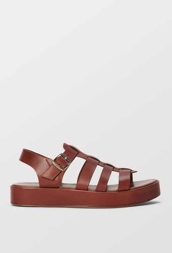 Sandales compensées en cuir - MONOPRIX PREMIUM - Modalova
