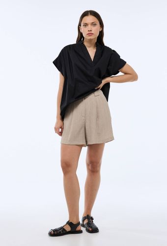 Short uni ceinturé taille haute - MONOPRIX - Modalova
