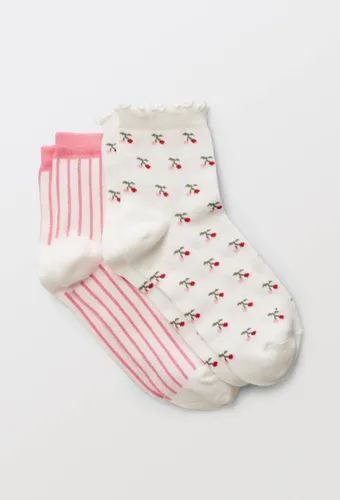 Lot de 2 paires de socquettes fantaisies en coton - MONOPRIX FEMME - Modalova