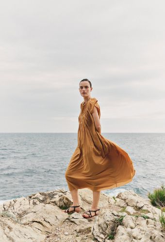Robe midi unie en coton BIO GOTS - MONOPRIX - Modalova