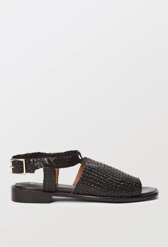 Sandales tressées en cuir - MONOPRIX PREMIUM - Modalova