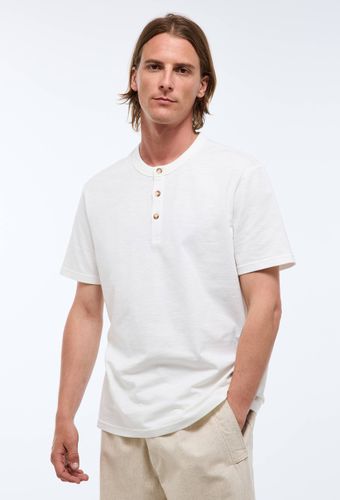 T-shirt manches courtes col tunisien en coton bio GOTS - MONOPRIX - Modalova