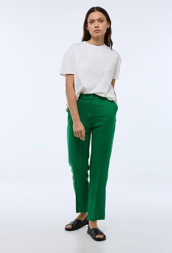 Pantalon carotte à taille semi-élastiquée en lin - MONOPRIX PREMIUM - Modalova
