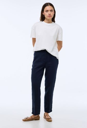 Pantalon carotte à taille semi-élastiquée en lin - MONOPRIX PREMIUM - Modalova