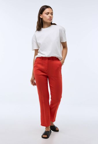 Pantalon carotte à taille semi-élastiquée en lin - MONOPRIX PREMIUM - Modalova