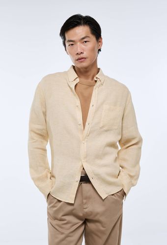 Chemise manches longues chambray en lin - MONOPRIX PREMIUM - Modalova
