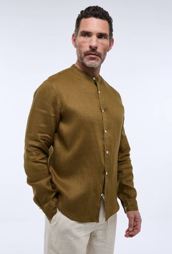 Chemise manches longues col mao en lin - MONOPRIX PREMIUM - Modalova