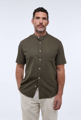 Chemise manches courtes col mao en lin - MONOPRIX - Modalova