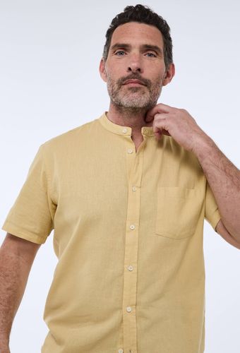 Chemise manches courtes col mao en lin - MONOPRIX - Modalova