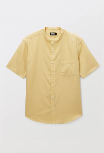 Chemise manches courtes col mao en lin - MONOPRIX - Modalova