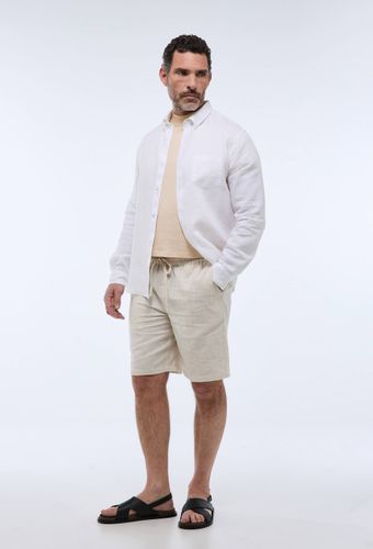 Bermuda élastiqué en lin et coton - MONOPRIX - Modalova